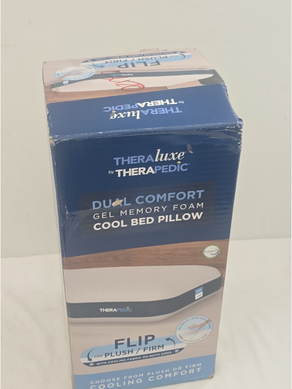 Theraluxe by Therapedic Dual Comfort Gel Memory Foam Pillow Queen Plush/Firm
